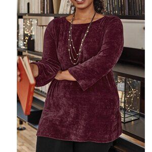 J.jill Wearever Size Small Chenille Knit Tunic In Eggplant NWT